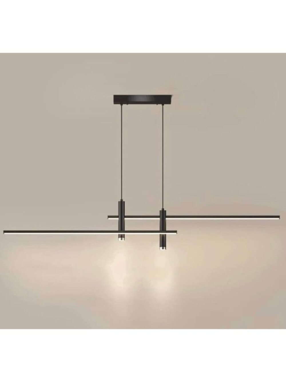 NEW! Modern Minimalist Line Chandelier Spotlight LED Adjustable Pendant, Black